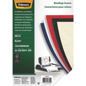 Deckblätter Lederstruktur A4, schwarz 100 Stück FELLOWES 5370405 (0077511537042)