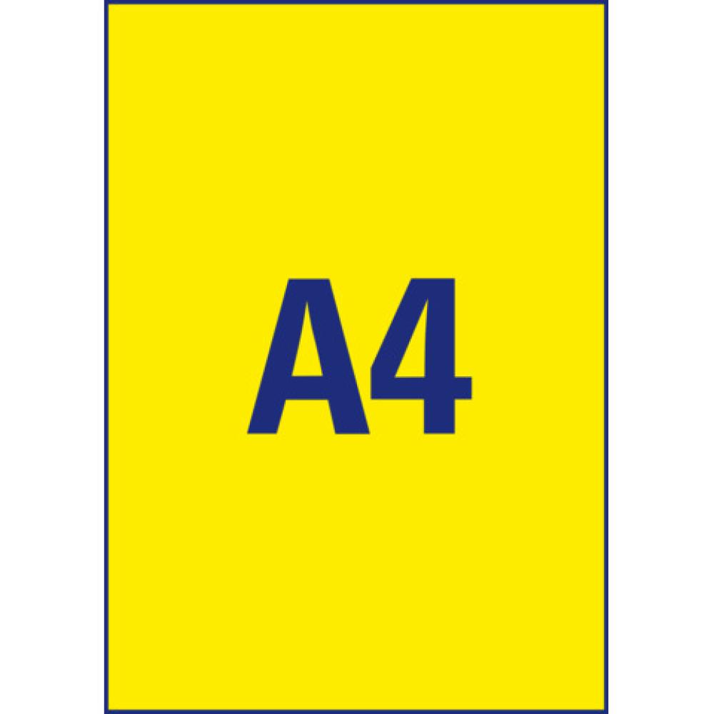 Etiketten in Sonderfarben 210x297 mm 25 Blatt 25 Etiketten neongelb AVERY ZWECKFORM L6006-25 (4004182608470)
