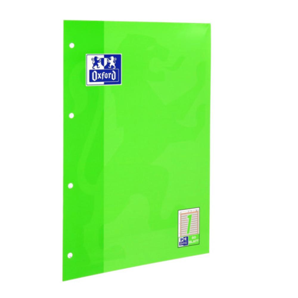 Arbeitsblock Lin.1 A4, 50 Blatt 90 g qm 4-fach Lochung OXFORD 100050340 (4006144920903)