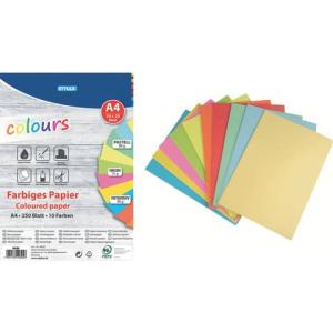 Kopierpapier A4, 75 80 g qm 250 Blatt sortiert TOPPOINT 40825 (4044186408256)