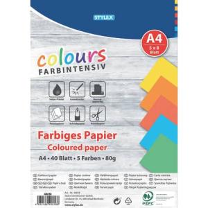 Kopierpapier A4, 80 g qm 40 Blatt sortiert TOPPOINT 40818 (4044186408188)