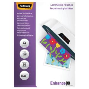 Laminierfolie Enhance A4, matt 80 mym 100 Stück FELLOWES 5452103 (0043859522330)