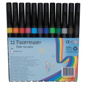 Faserschreiber non-permanent ca. 1-2 mm Etui mit 12 Farben Q-CONNECT KF14912 (5705831149120)