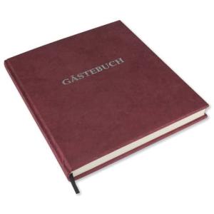 Gästebuch 21x24 cm mit Wortprägung bordeaux NEPALOKTA 848B (4041801108485)