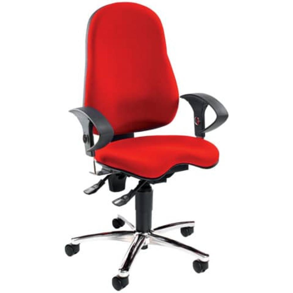 Fitness-Drehstuhl SITNESS 10 rot Teppichrollen TOPSTAR SI59U G21 (4014296541310)