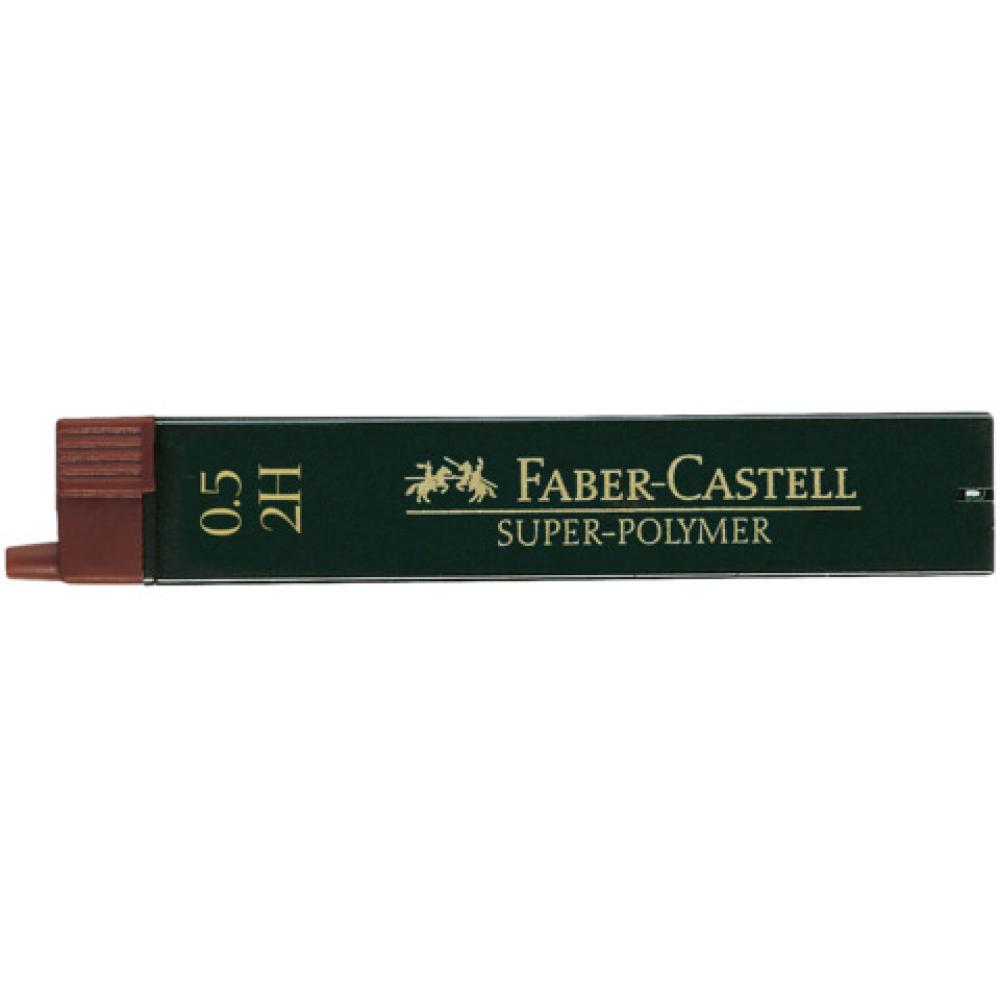 Feinmine SUPER POLYMER 0,5 mm 2H schwarz 12 Minen FABER CASTELL 120512 (4005401205128)