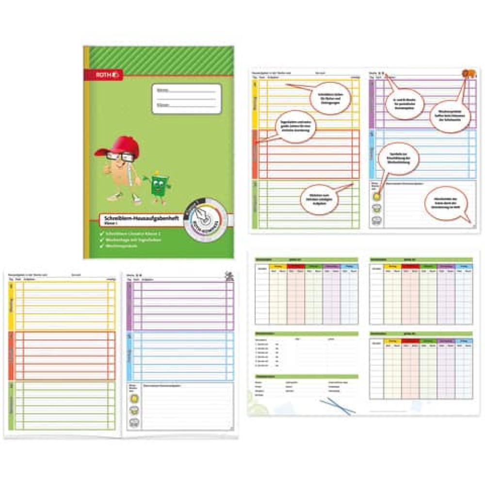Roth Hausaufgabenheft Kompass 1. Klasse Liniert Din A4 Ohne Rand, 48 Blatt 89252 (4028279892528)