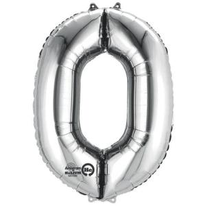 Folienballon Zahl 0 silber 9906285 (0026635279802)