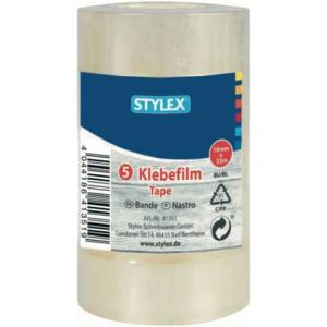Klebefilm 18 mmx33 m transparent 5 Rollen STYLEX 41351 (4044186413519)
