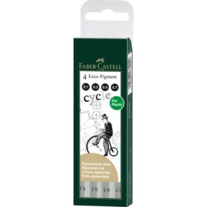 Tintenschreiber ECCO PIGMENT 4er Set (0,1 0,3 0,5 0,7 mm) schwarz FABER CASTELL 166004 (4005401660040)