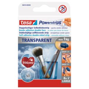 Powerstrips TRANSPARENT, Haltekraft: max. 1, 0 kg tesa 58810-00000-20 (4042448228161)