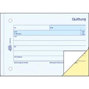 Quittung Kleinunternehmer 1. und 2. Blatt bedruckt SD DIN A6 quer 2x40 Blatt AVERY ZWECKFORM 1742 (4004182017425)