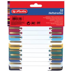 Heftstreifen 34x150 mm PP-Folie 10 Stück sortiert HERLITZ 100810120 (4008118767507)
