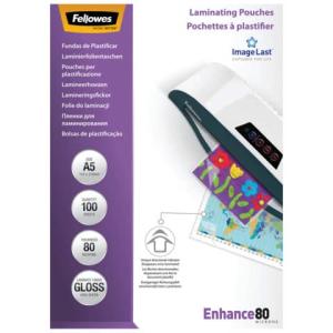 Laminierfolie Enhance A5, glänzend 80 mym 100 Stück FELLOWES 5306002 (0077511530609)