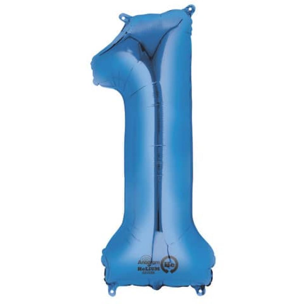 Folienballon XXL Zahl 1 blau 9907276 (0026635282734)