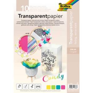 Transparentpapier A4, 115 g qm 5 Farben sortiert 10 Blatt FOLIA 87429 (4001868117363)