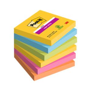 Haftnotiz Super Sticky Notes 76x76 mm 6x 90 Blatt POST-IT 654-6SS-CARN (0051141400679)