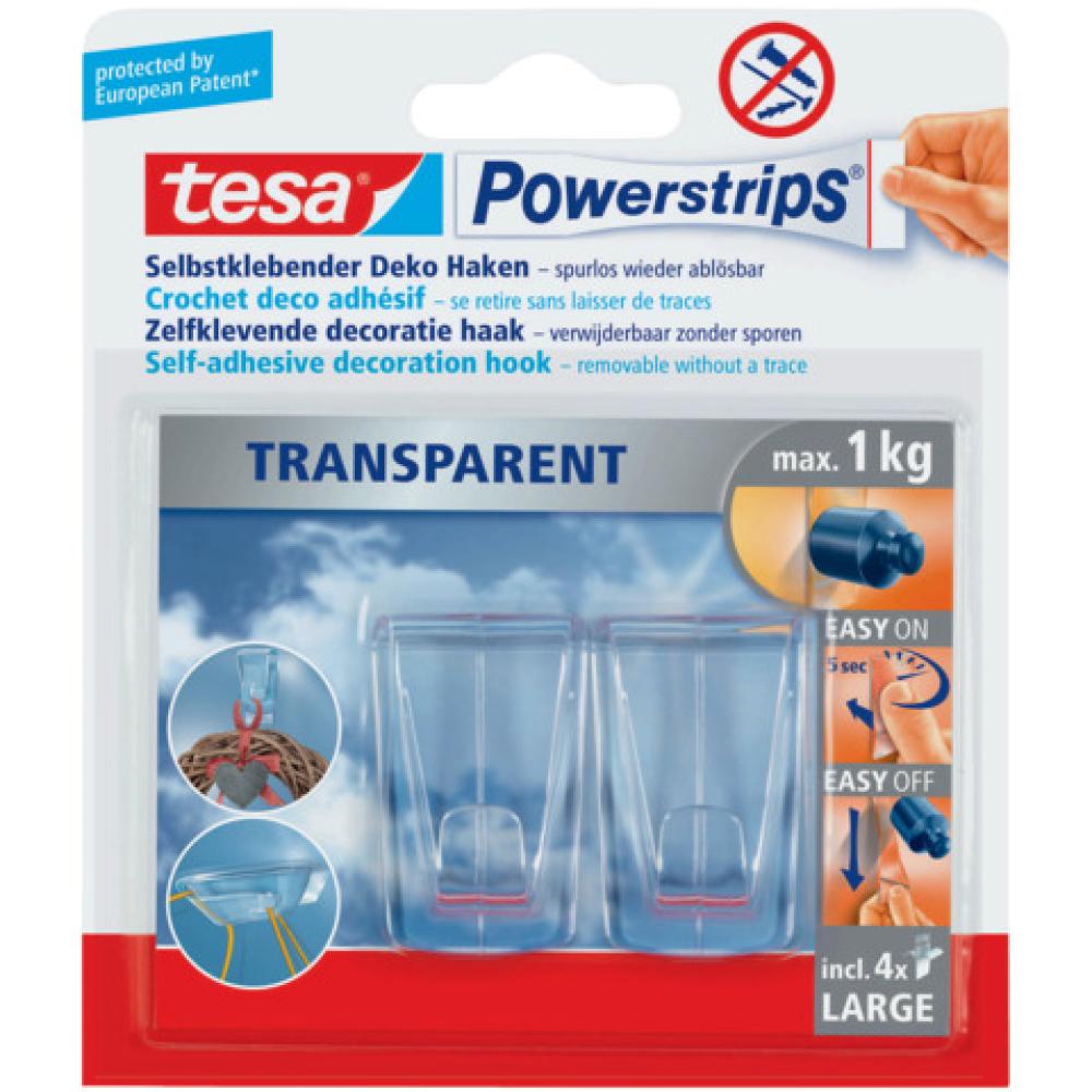 tesa Klebehaken Powerstrips Large max. 1kg transparent
