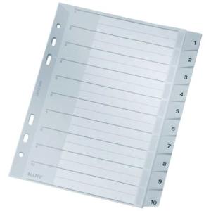 1285 Zahlenregister 1-10, PP A5, PP 10 Blatt grau Leitz 1285-00-00 (4002432301874)