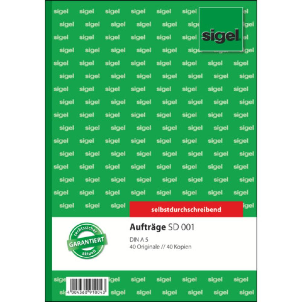 Aufträge A5, 1. und 2. Blatt bedruckt SD MP 2x40 Blatt SIGEL SD001 (4004360910043)