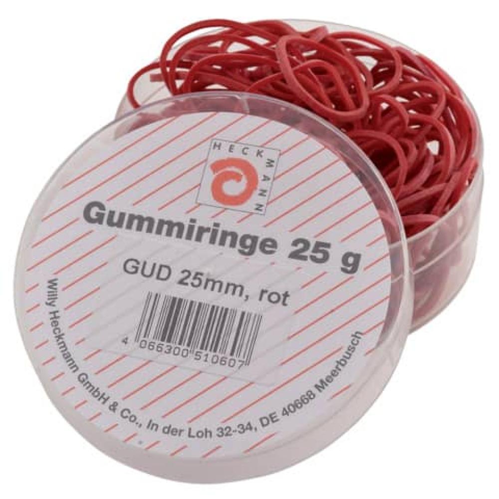 Gummiringe 25 mm Dose mit 25g rot WIHEDÜ 510.060 (4066300510607)
