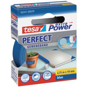 Gewebeklebeband extra Power Perfect 2,75 mx19 mm blau TESA 56341-00029-03 (4042448044037)