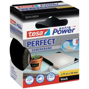 Gewebeklebeband extra Power Perfect 2,75 mx38 mm schwarz TESA 56343-00034-03 (4042448044150)