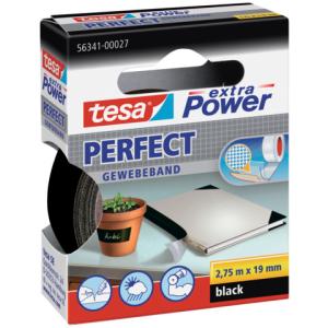 Tesa Extra Power Perfect Gewebeband Schwarz 19,0 Mm X 2,75 M 1 Rolle 56341-00027-04 (4042448043993)