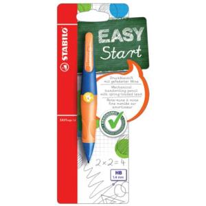 Ergonomischer Druck-Bleistift für Linkshänder EASYergo 1.4 in ultramarinblau neonorange Einzelstift inklusive 3 dünner M