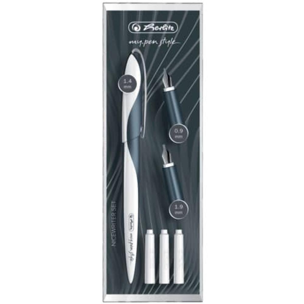 Calligraphy-Set drei Griffstücken (0,9 1,4 1,9 mm) Füllhalter Metall HERLITZ 300003344 (4008110492902)