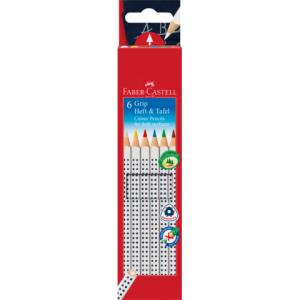 Buntstift Colour GRIP Heft & Tafel 6 Farben sortier Kartonetui FABER CASTELL 113210 (4005401132103)