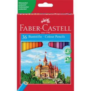 Farbstifte CASTLE 36 Farben sortiert Kartonetui mit Spitzer FABER CASTELL 120136 (7891360580041)
