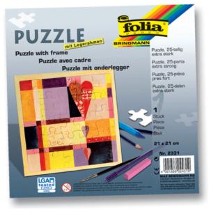 Puzzle 25tlg. 21x21 cm blanko weiß FOLIA 2331 (4001868024319)