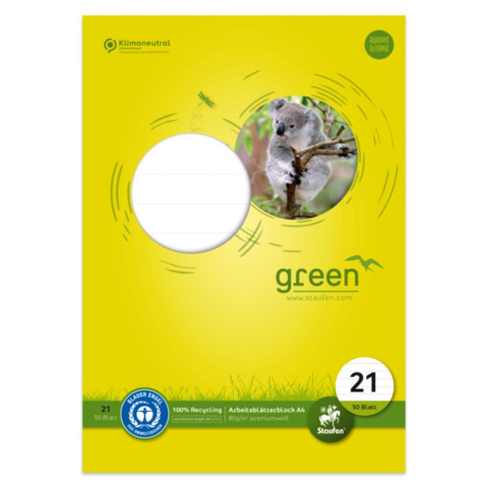 Staufen Arbeitsblock Green Din A4 Liniert Lineatur 21 040745004 (9001939833401)