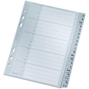 1265 Register A Z PP A5 Überbreite 165x210 mm 20 Blatt grau Leitz 1265-00-00 (4002432301652)