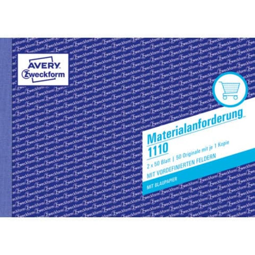 Materialanforderung DIN A5, vorgelocht 2x50 Blatt weiß gelb AVERY ZWECKFORM 1110 (4004182011102)