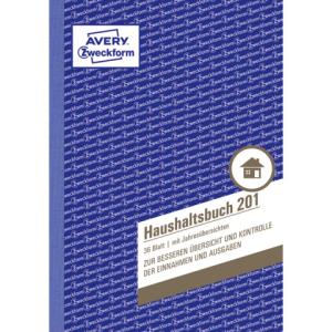 201 Haushaltsbuch DIN A5, mit Jahresübersicht 36 Blatt weiß AVERY ZWECKFORM (4004182002018)