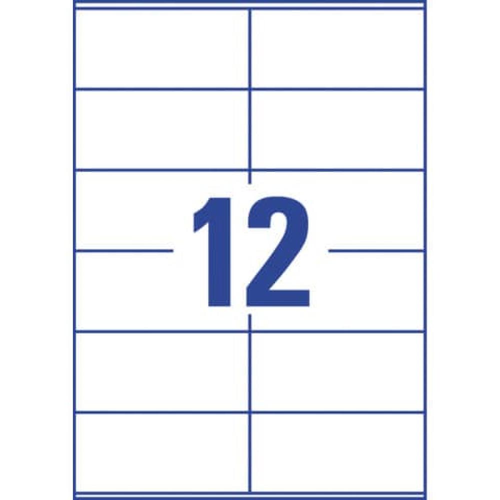 Papier-Etiketten A4, 240 Stück 105x48 mm stark haftend weiß AVERY ZWECKFORM L7875-20 (4004182070079)