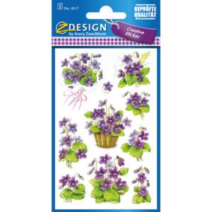 Z-Design Deko Sticker Veilchen 3 Bogen 30 Sticker AVERY ZWECKFORM 4317 (4004182043172)