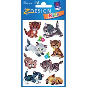 Z-Design Kinder Sticker Katzen 3 Bogen 30 Sticker AVERY ZWECKFORM 4346 (4004182043462)