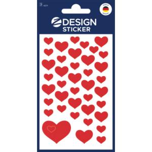 Z-Design Deko Sticker Herzen 3 Bogen 117 Sticker AVERY ZWECKFORM 4371 (4004182043714)