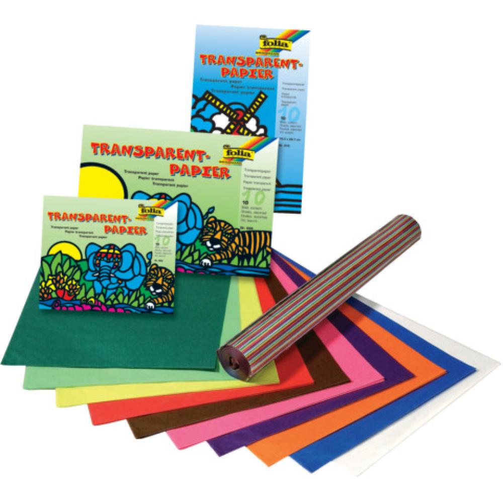 Folia Transparentpapier Farbsortiert 42 G/qm 10 Blatt 800 (4001868008005)