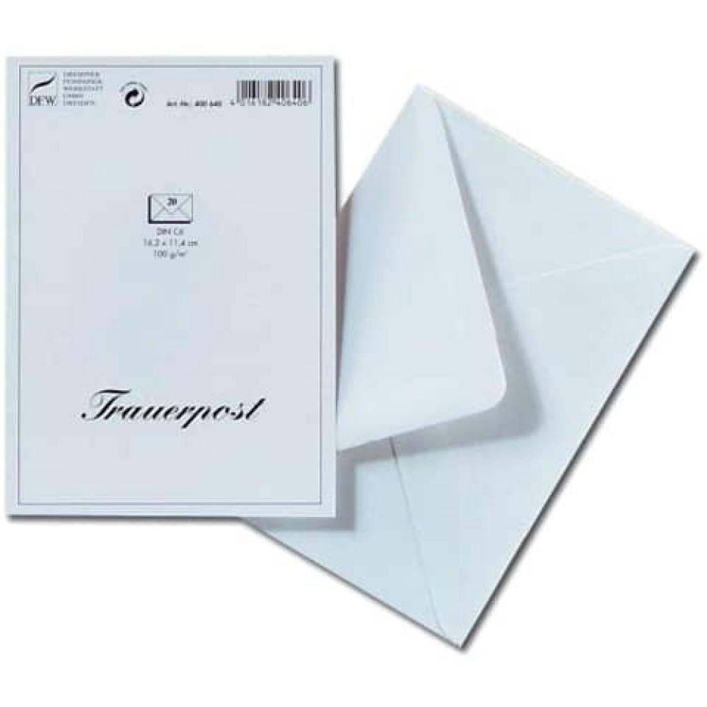 Trauerhülle Kuverts C6, 20 Stück gefüttert Trauerpost DFW 400640 (4016182406406)