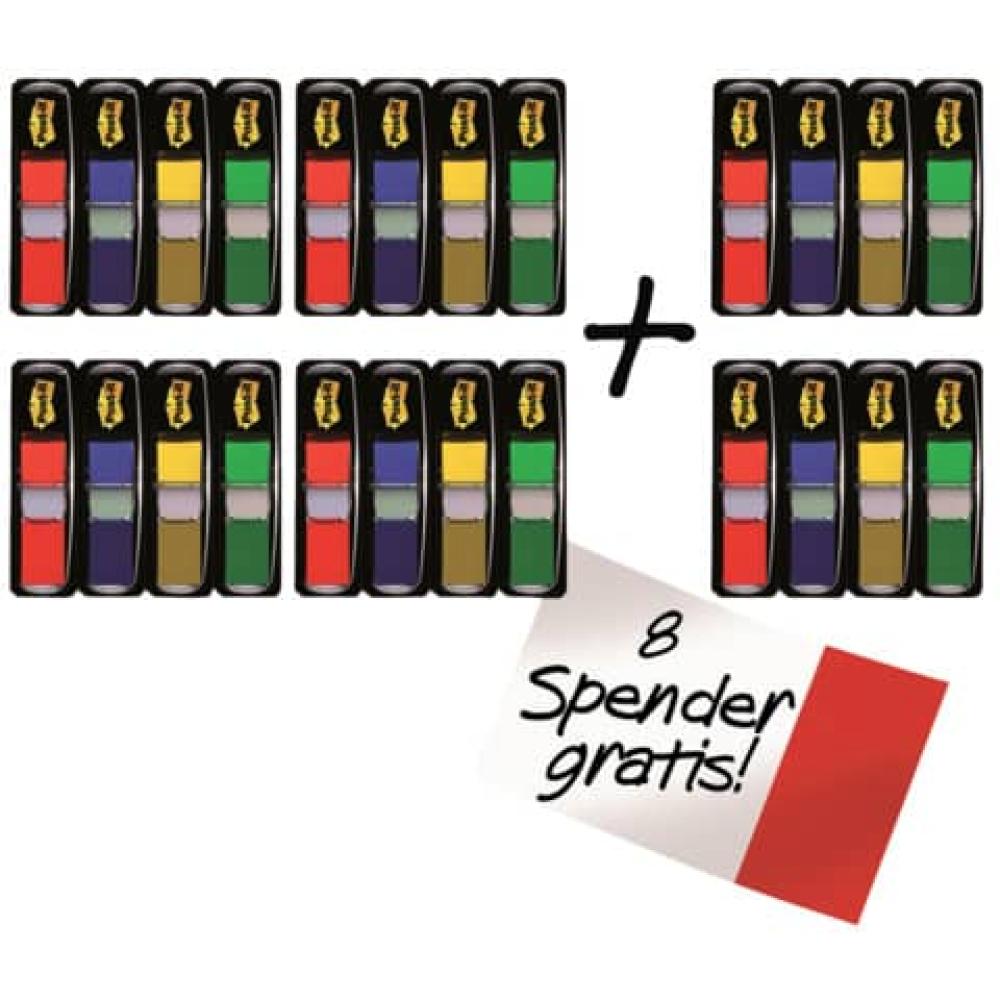 Index Mini Vorteilspack 11,9x43,2 mm sortiert 16+8 Spender je 35 Streifen POST-IT 683-4+2 (40467193780122)