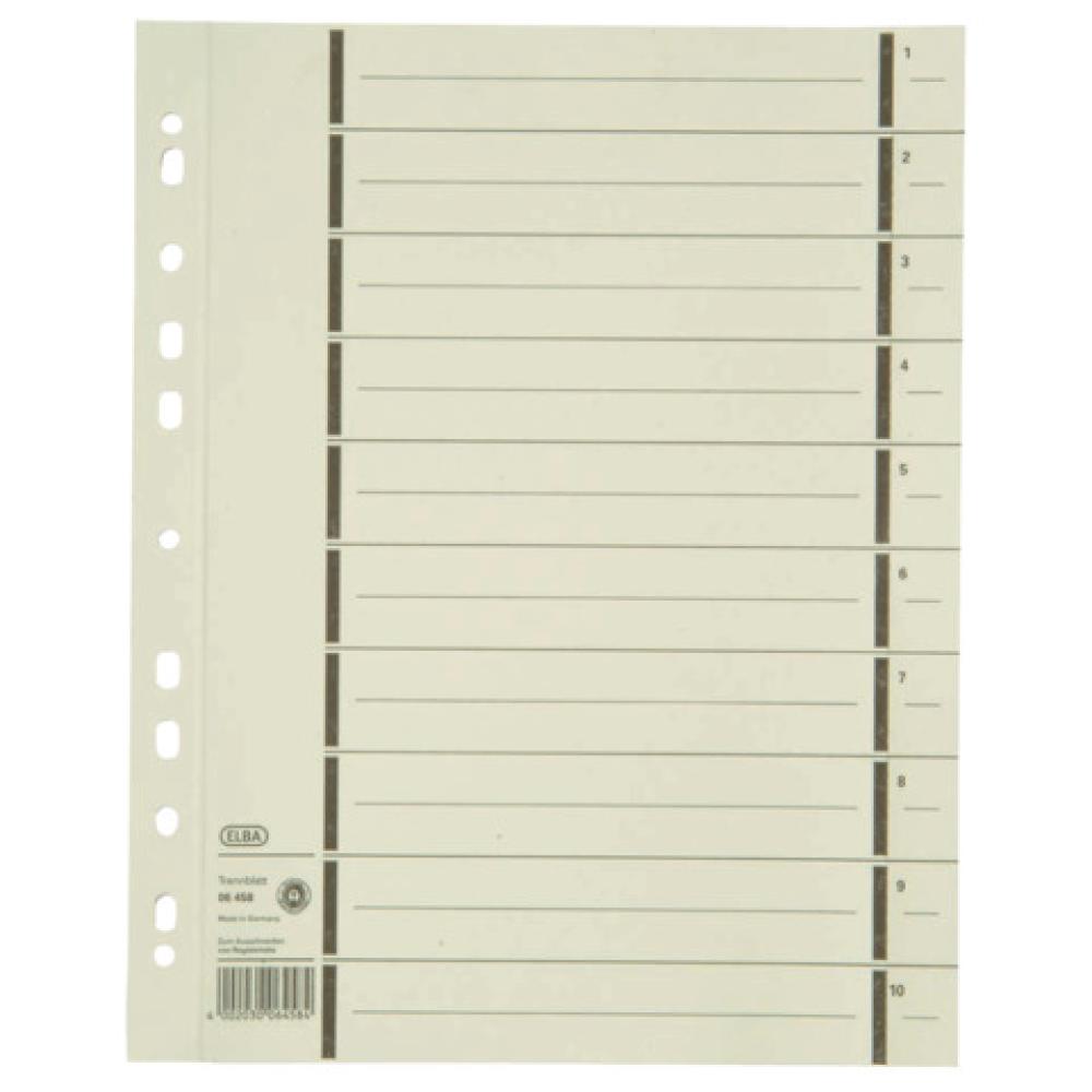 Trennblätter mit Perforation A4 Überbreite chamois 100 Stück ELBA 400004672 (4002030013483)