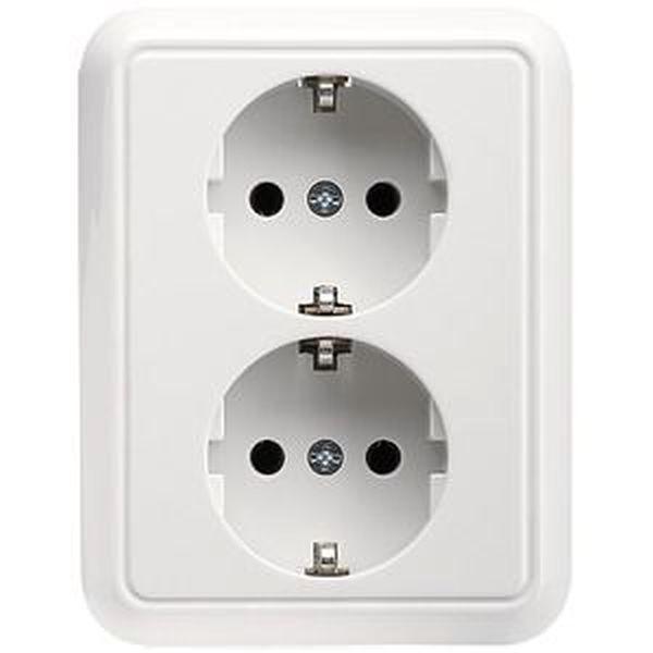 Doppelsteckdose reinweiß ELSO halbvers 235404 (4013984143454)