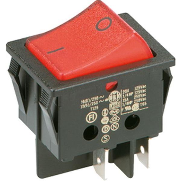 Wippenschalter bel. 2polig s/rot BACHMANN 3652-295.22 SW/RT Einbauwippenschalter Beleuchtet 924.099 (4016514016259)