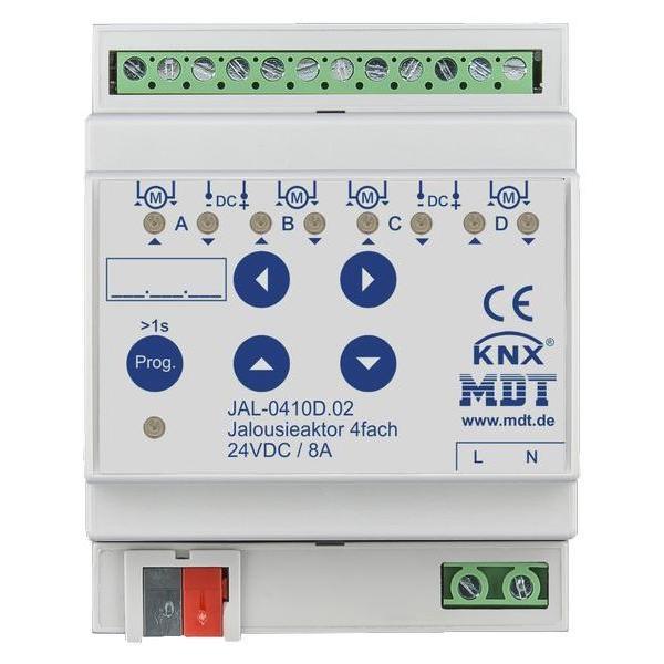 Jalousieaktor 4-fach, 4TE, MDT 24VDC, 8A JAL-0410D.02 (4251916130619)
