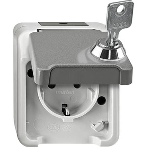 Steckd.abschl.Nr. 200 lg MERTEN Steckdose lichtgrau MEG2423-8029 (4042811179793)