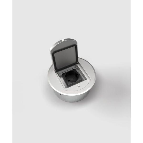 BS BODENSTECKDOSEN 8601A Bodensteckdose, 1-fach, rund, Klap BS Klappdecke 8601A-1-3 (4058796000571)